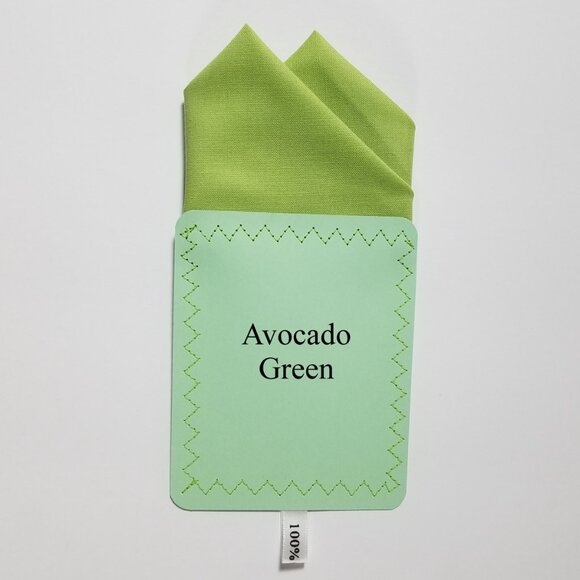 New - Avocado Green Cotton Pre-Folded Pocket Square Handkerchief Insert - Picture 6 of 6